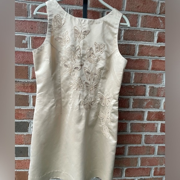 NWOT Payal Jain||Butterfly Satin Mini Dress, Silk Embroidered, Size Medium - Picture 5 of 11